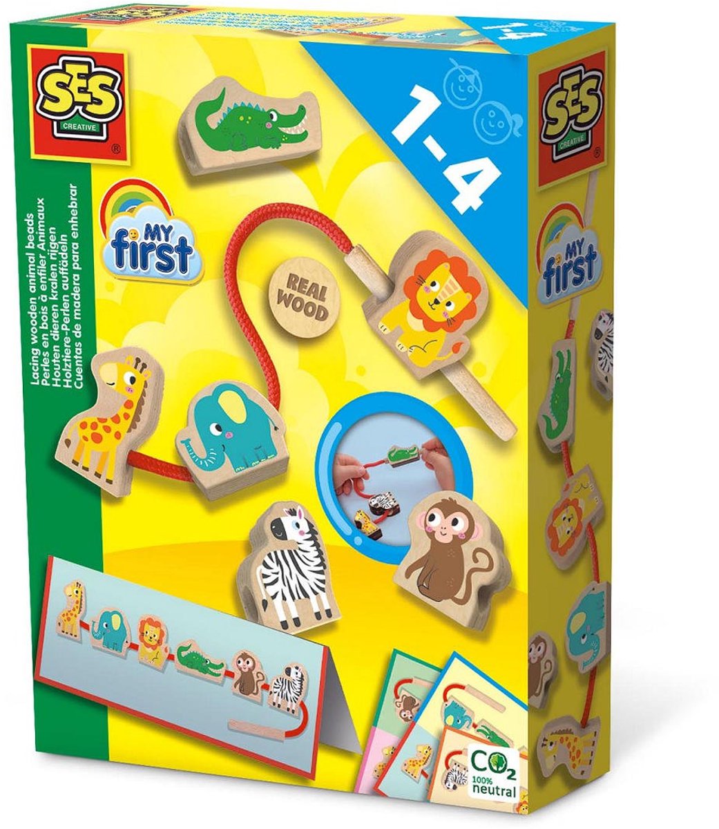 SES Creative Ses my first houten kralen rijgen - dieren