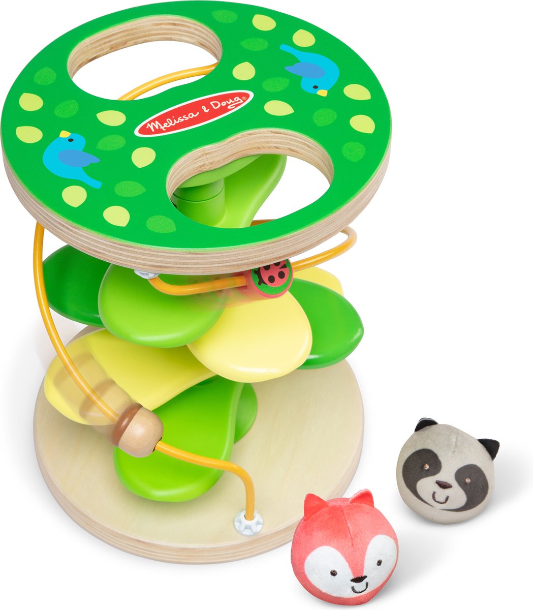 Melissa Doug rollable gedraaide boomhut speelgoed voor baby's en peuters - houten speelgoed - sensorische ballen