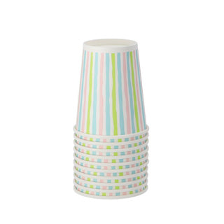 Duni papieren bekers stripes 24cl 10st