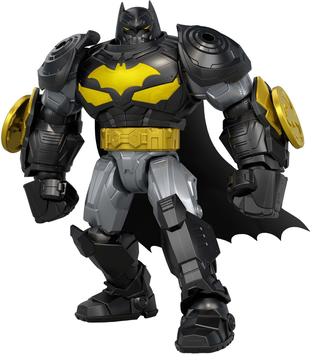 Mattel Dc premier 16,5 cm grote armored batman actiefiguur - met schijfwerpfunctie en 8 geluiden en lichteffecten
