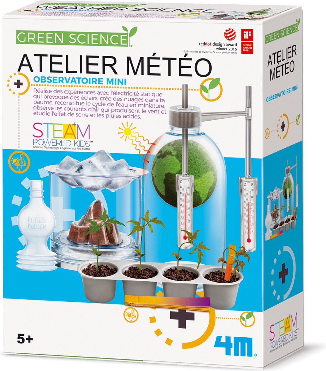 4M wetenschap en spel - bouw je eigen weerstation - meteologie - kidzlabs - green science - 5+