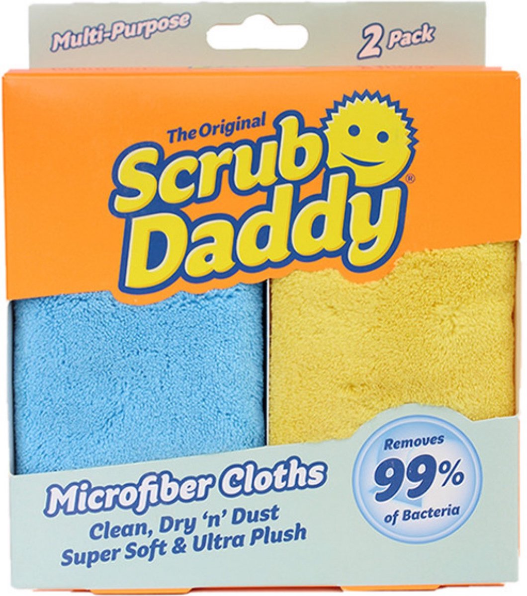 Scrub Daddy microvezeldoeken ultra zacht - blauw en geel – 1 stuk
