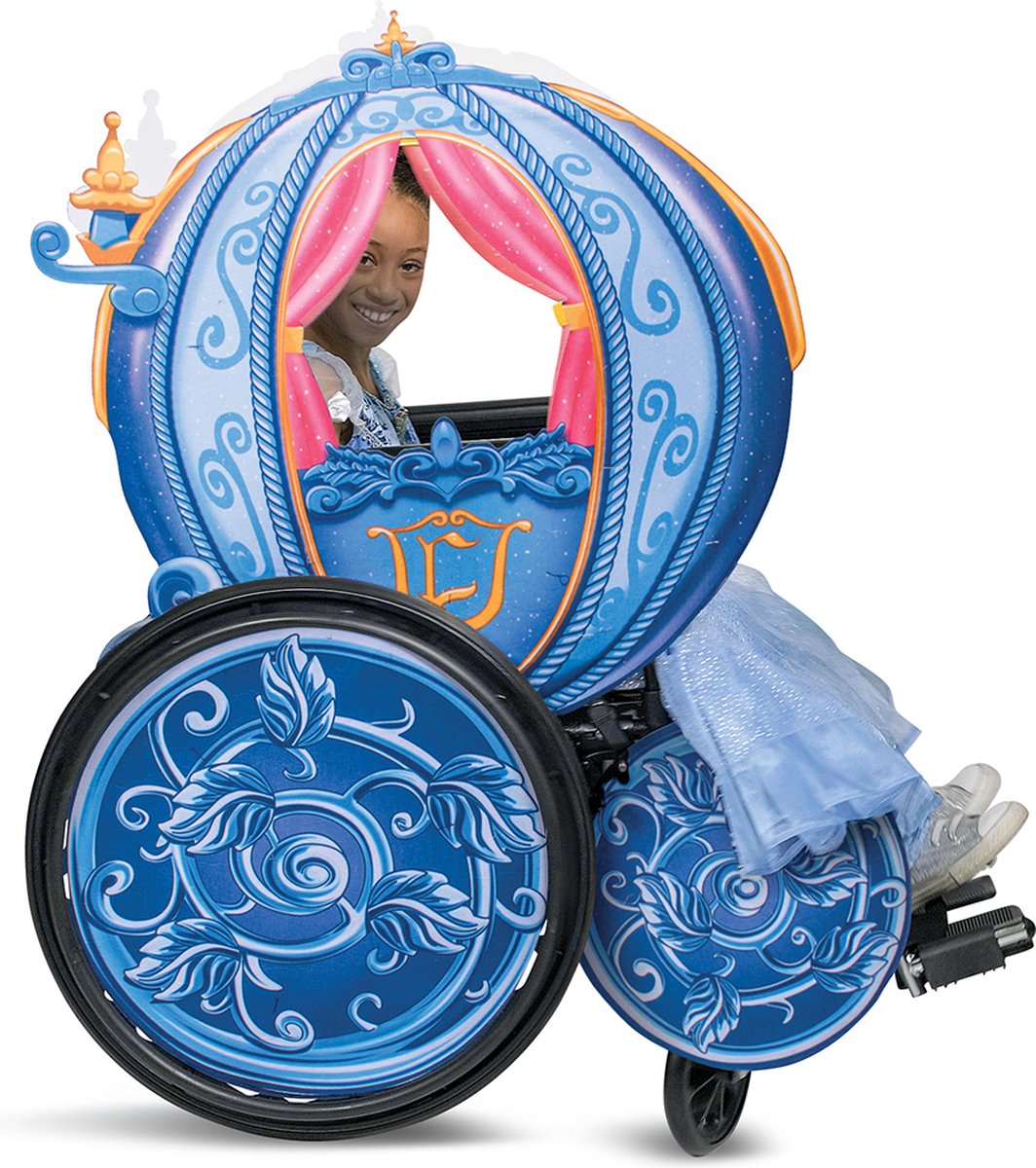 Disguise Disney prinses - cinderella, disney prinses carriage adaptieve rolstoelhoes, maat one size, meisjes