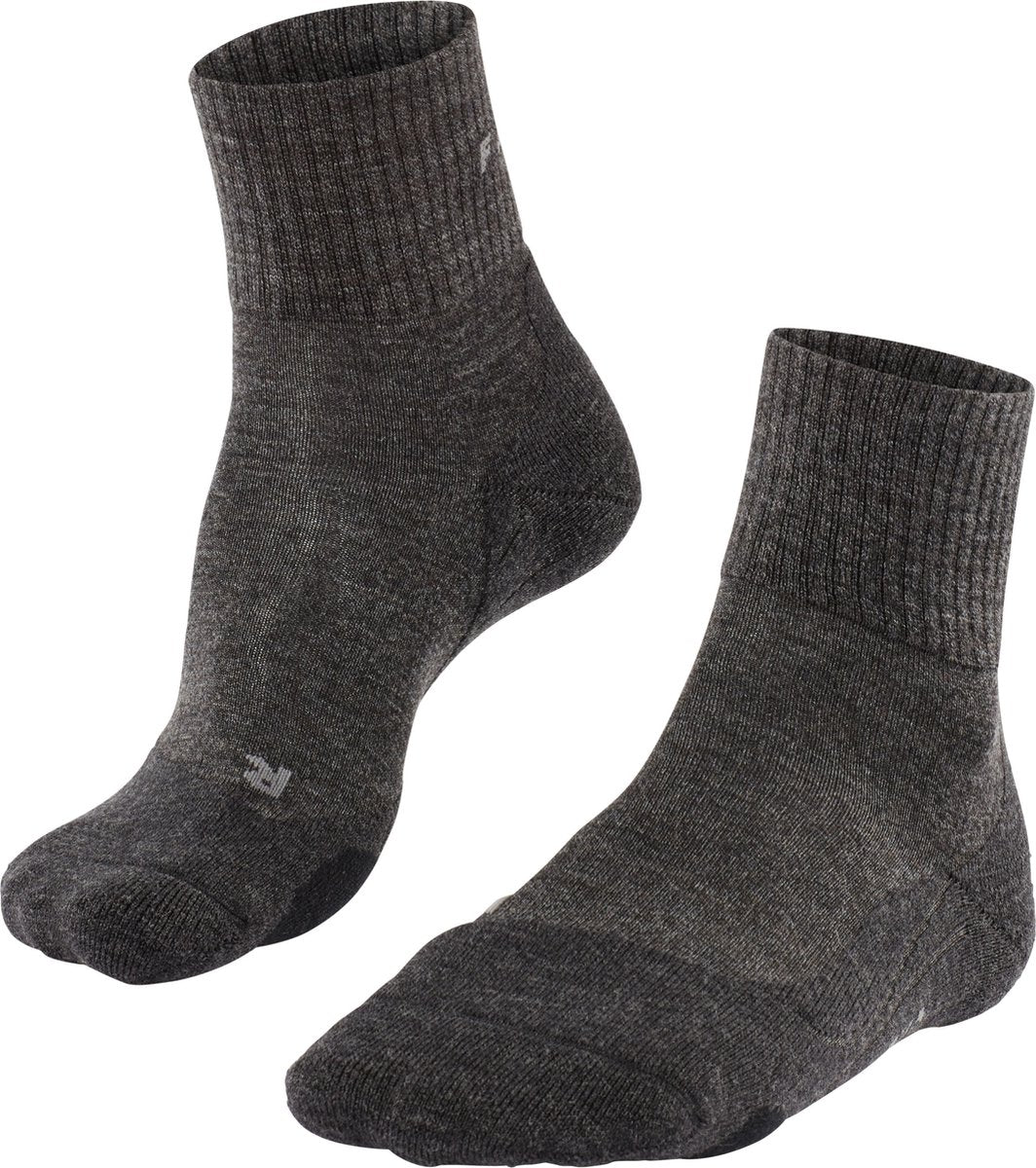 FALKE tk2 wool short anti-blaar dik wol functioneel materiaal wandelsokken heren grijs - maat 39-41
