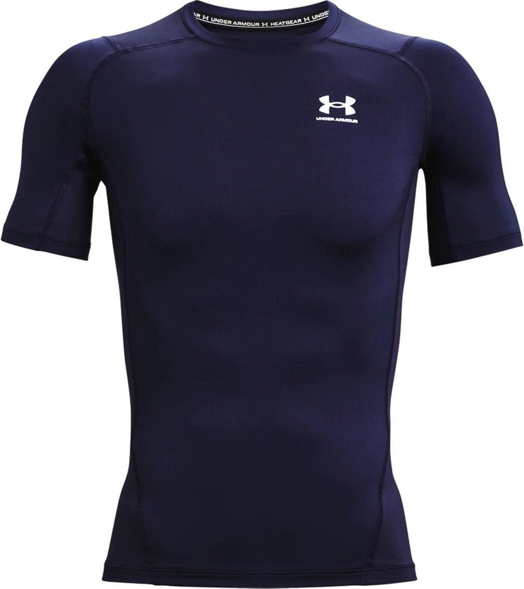 Under Armour ua hg armour comp ss-blu heren sportshirt - midnight navy - wit
