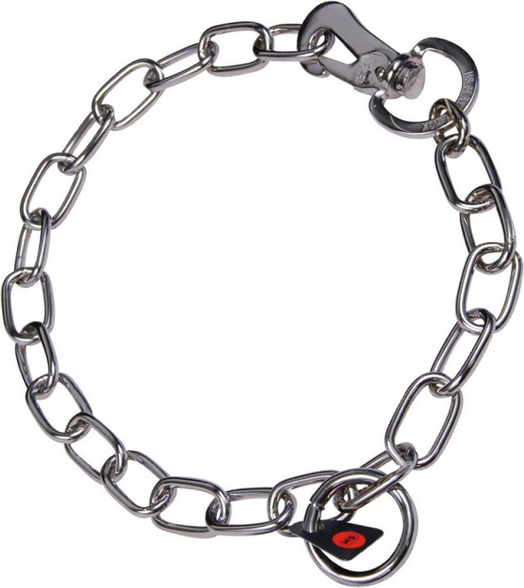 Hs Sprenger Dog collar silver 3 mm links semi-long (45 cm)