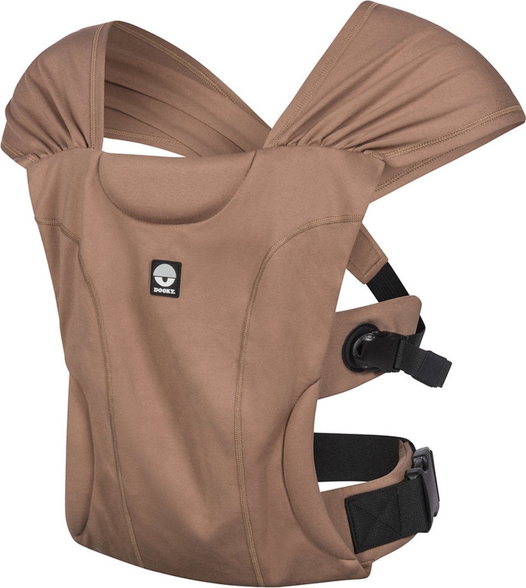 Dooky® Dooky baby draagzak en baby draagdoek in één - hybrid baby carrier be one mocha - draagzak baby vanaf geboorte 56-74 cm - draagdoek baby newborn - ergonomische draagzak - babydraagzak