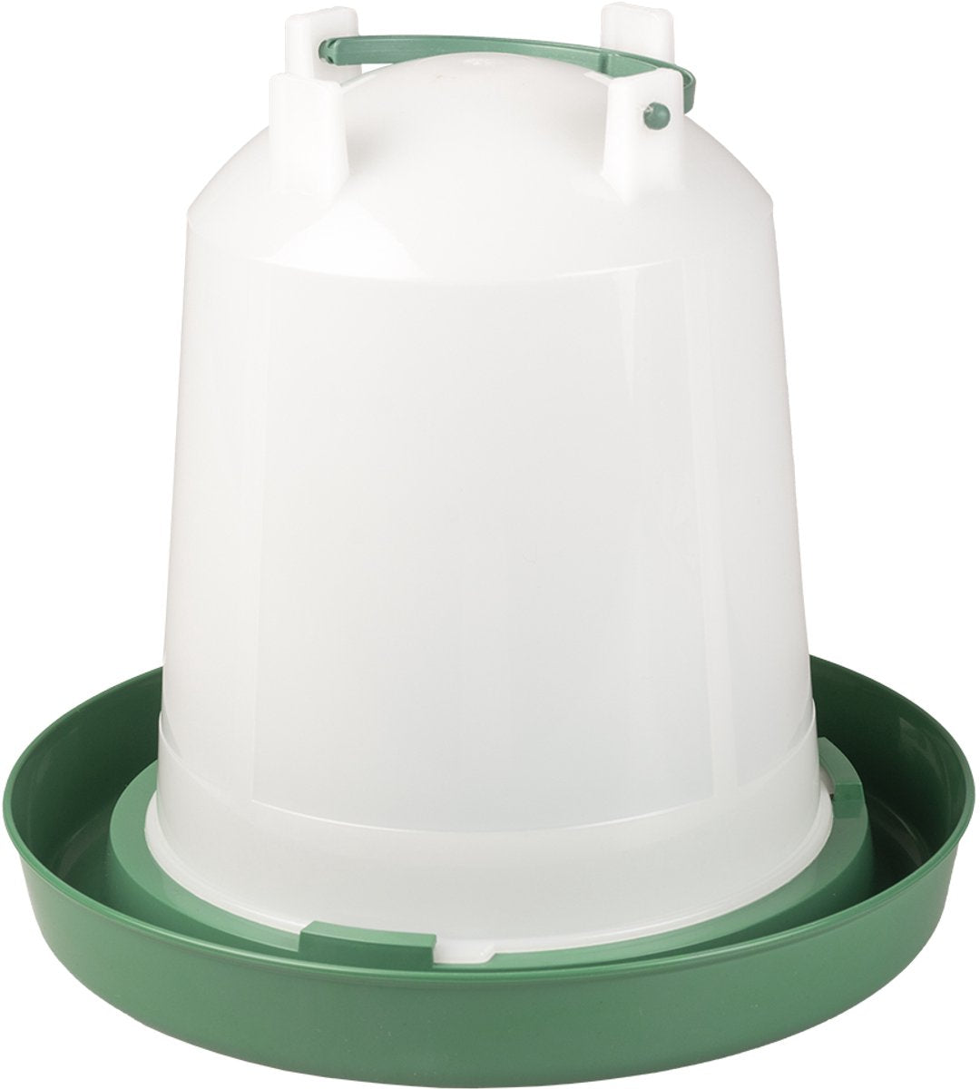 Duvo Plus dinner time drinkklok schroef met handvat eco voor pluimvee 10l transparant groen
