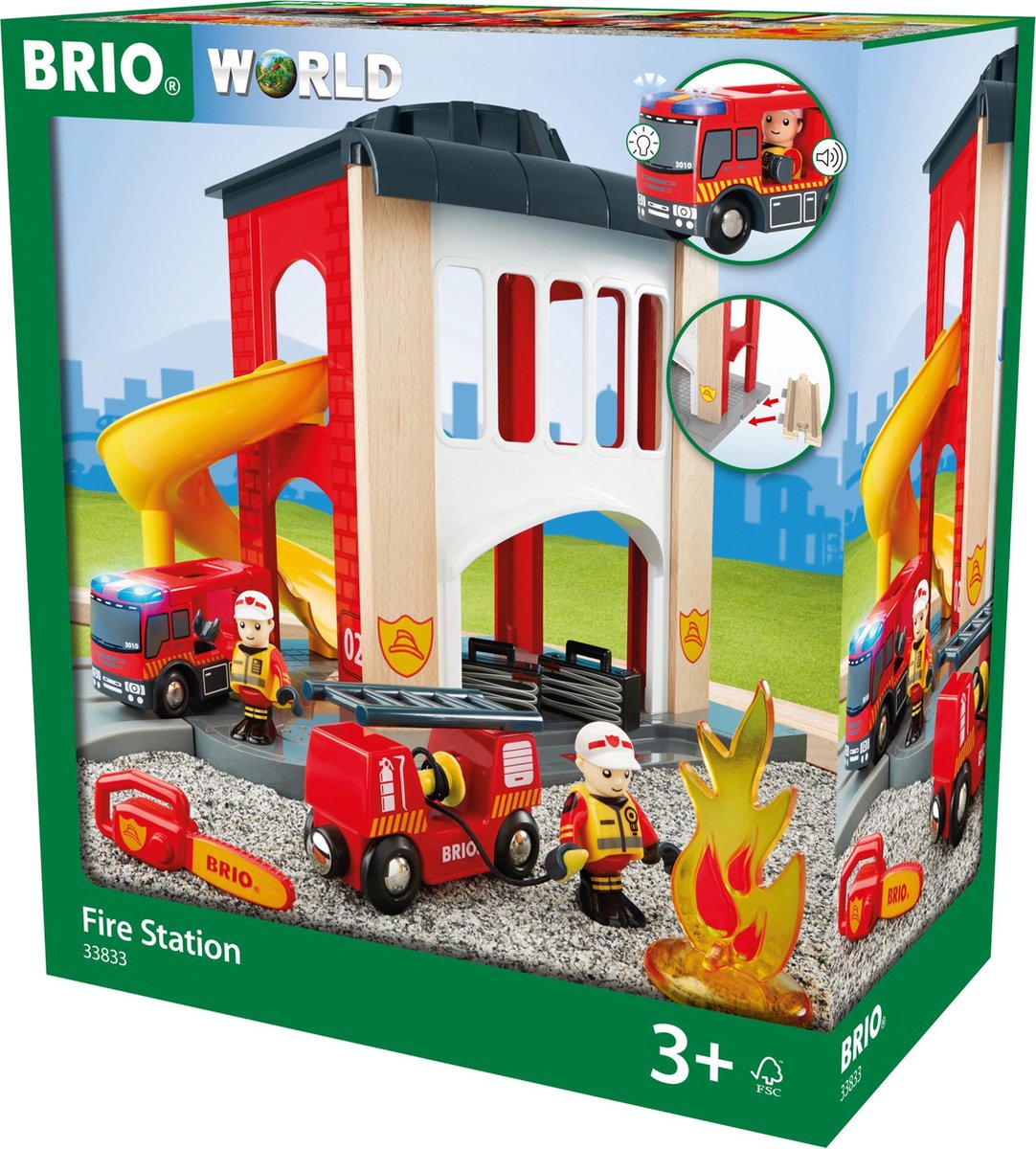BRIO grote brandweerkazerne - 33833 - treinbaanonderdeel