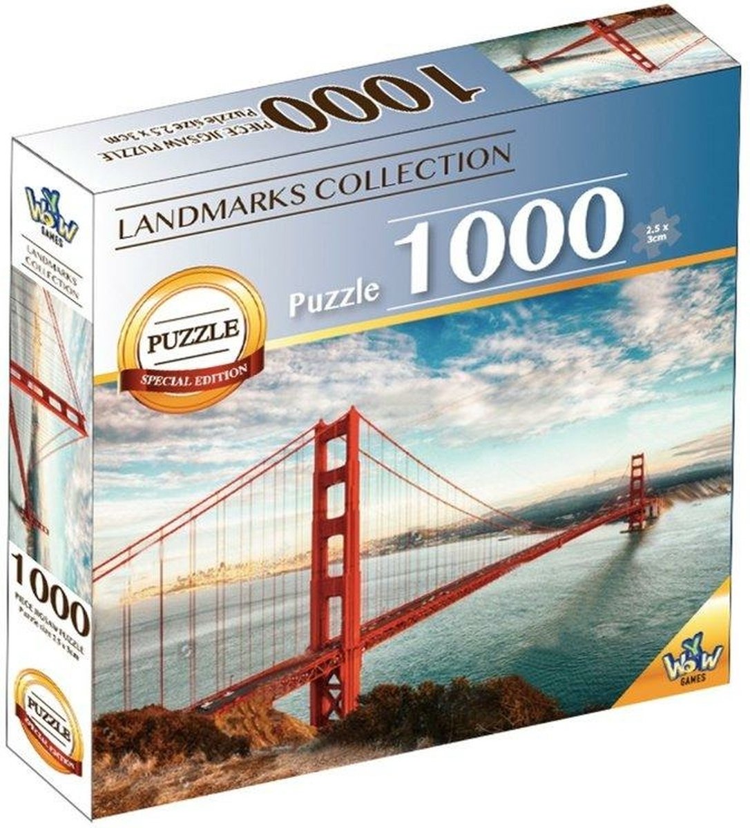 Braet Puzzel world landmarks - golden gate bridge 1000st