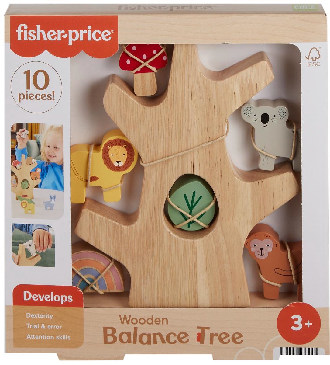 Fisher-Price houten balansboom - stapelspeelgoed