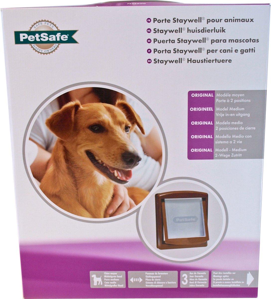 PetSafe hondenluik 755- medium - bruin tranparant