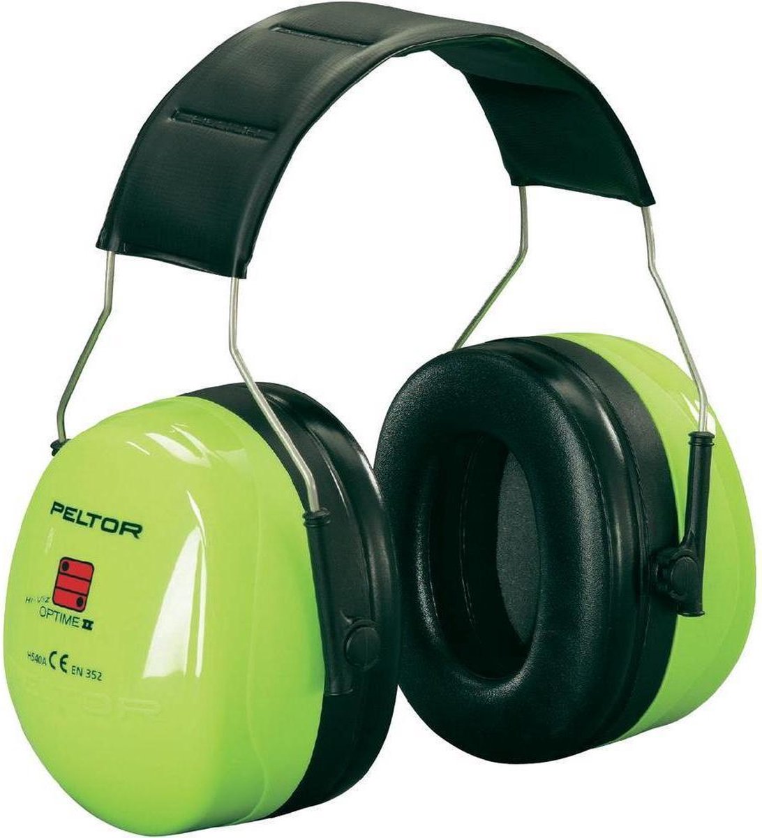 3M peltor h520 optime ll gehoorkap met hoofdbeugel - hiviz