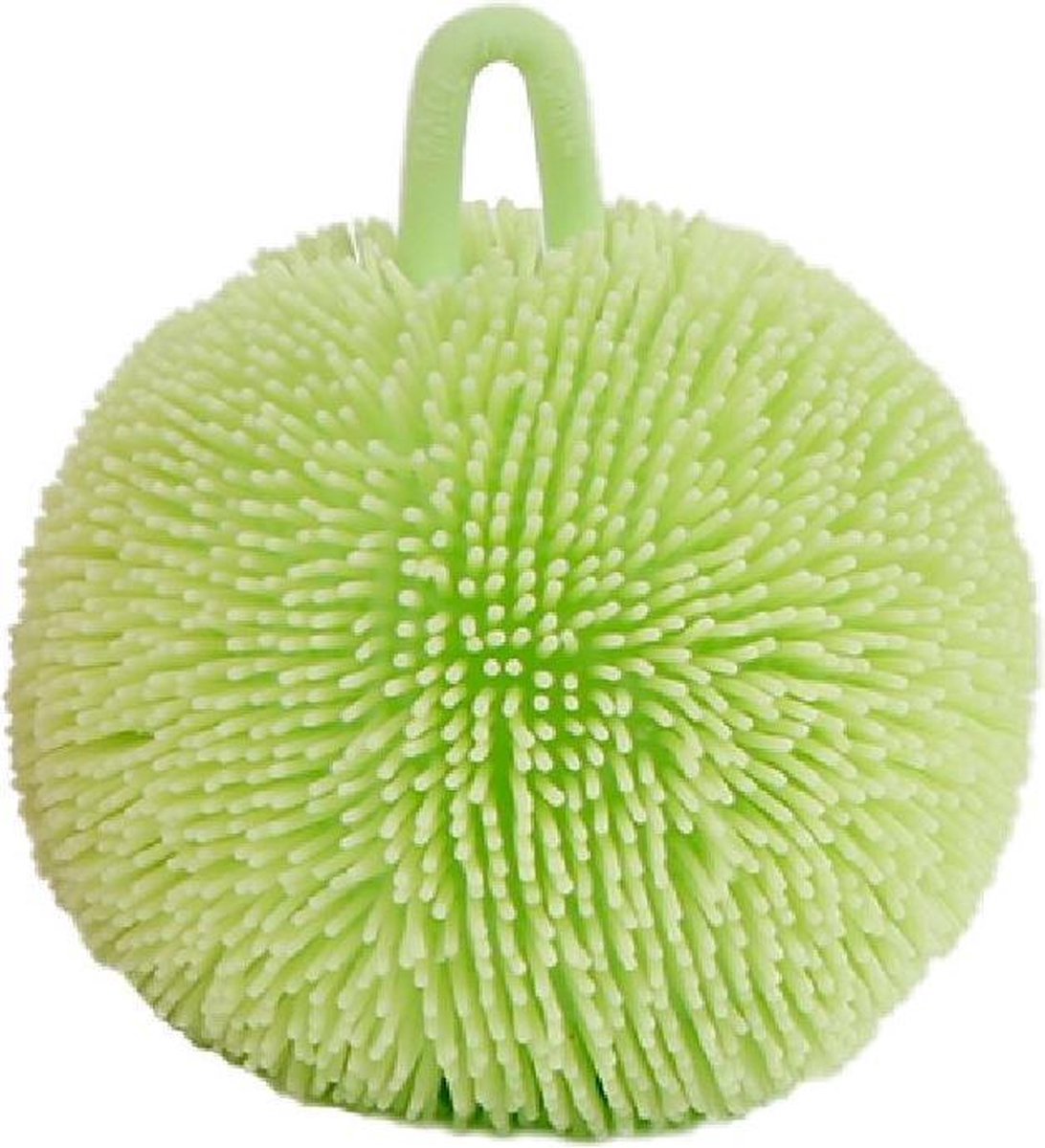 VAN MANEN knijpbal fluffy junior 9 cm siliconen groen