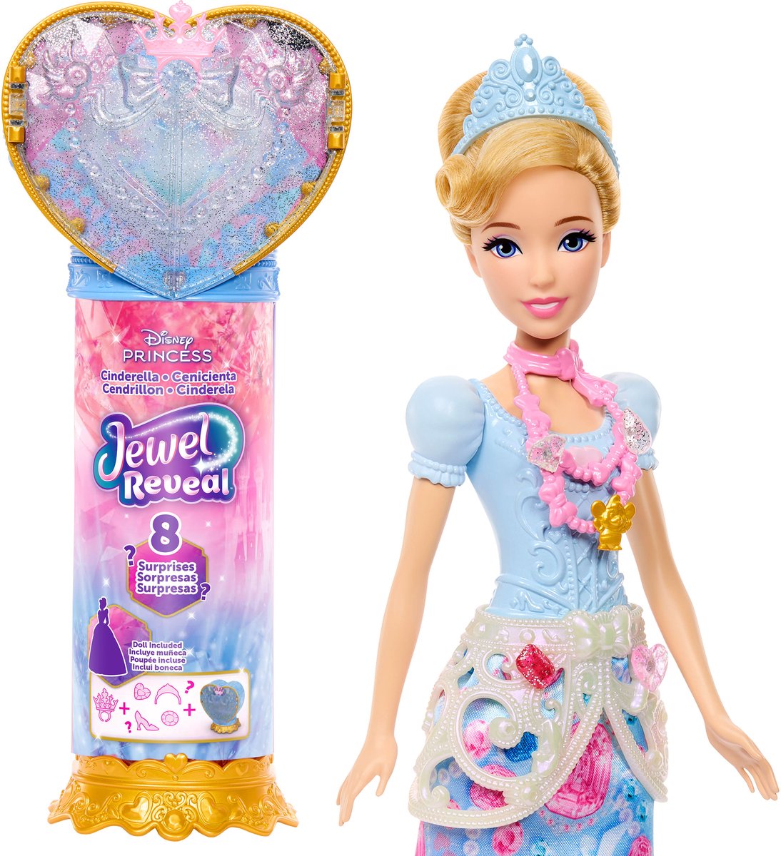 Mattel Disney prinses jewel reveal assepoester - modepop