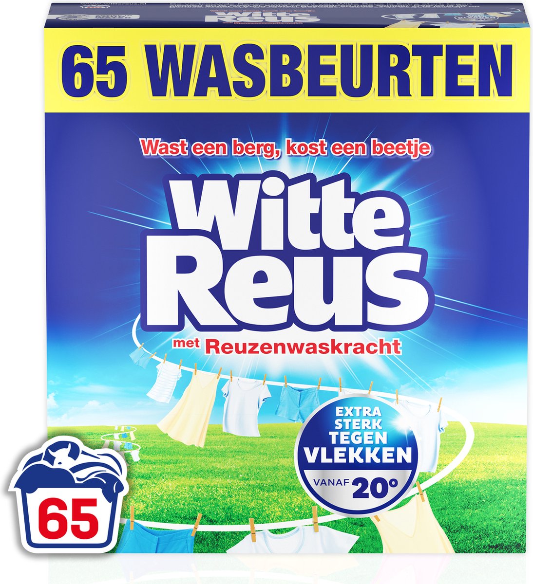 Witte Reus - waspoeder - witte was - 65 wasbeurten