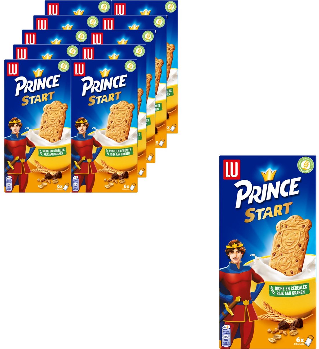 LU prince start naturel ontbijt biscuits 10 x 300g (6 x 50g) - koekjes - koek voor onderweg - koffie - thee - werk - voorraad