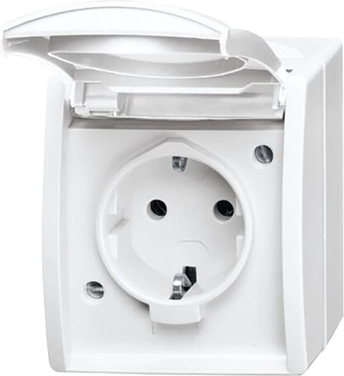Busch-Jaeger 20 ew-54 ocean (opbouw) wandcontactdoos met randaarde spatwaterdicht wit