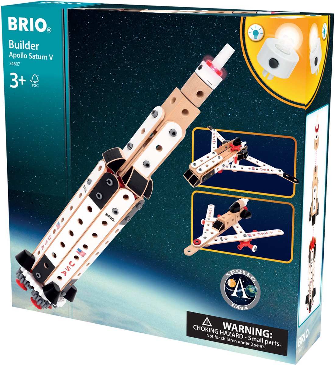 BRIO builder apollo saturn v - raket bouwset - educatief speelgoed - 3+ jaar