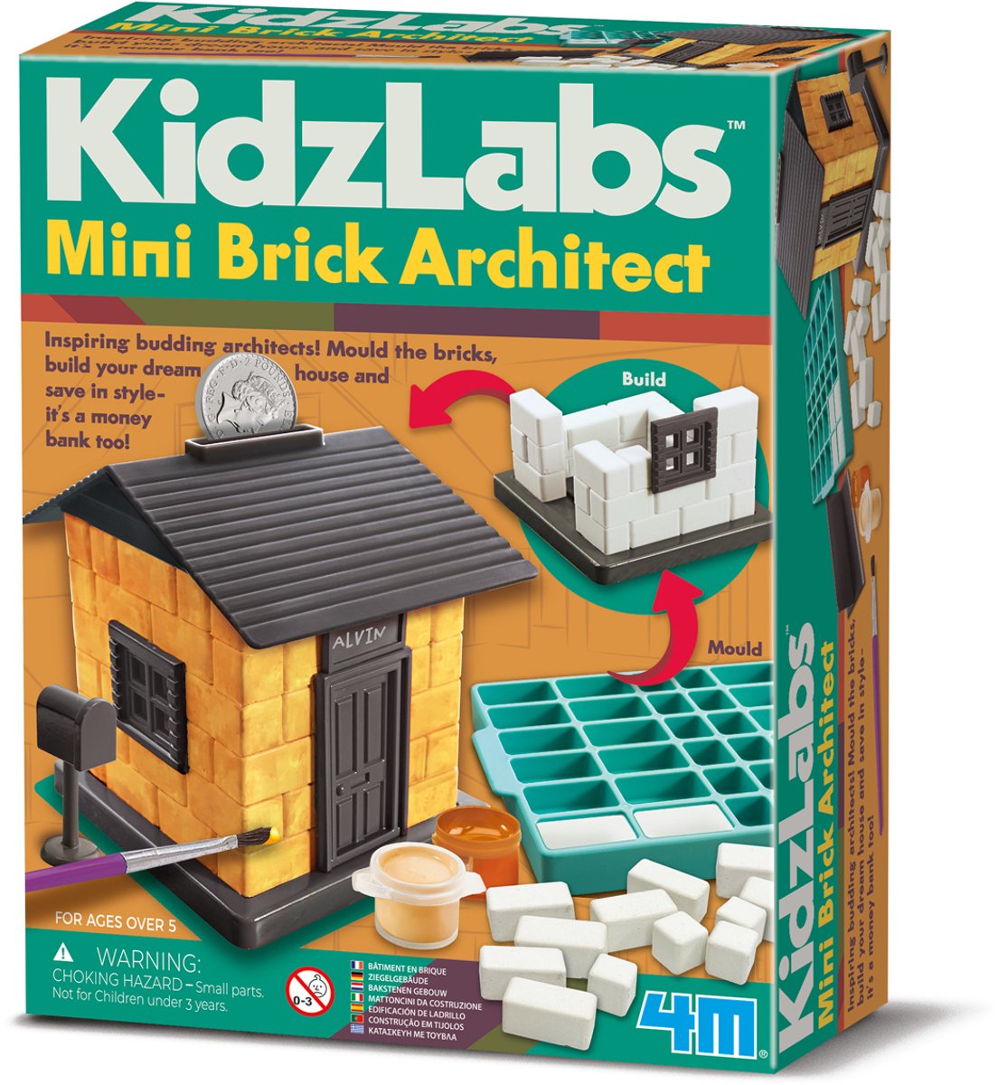 4M wetenschap en spel - bouwen met mini-steentjes - modelbouw - architectuur - kidzlabs - 5+