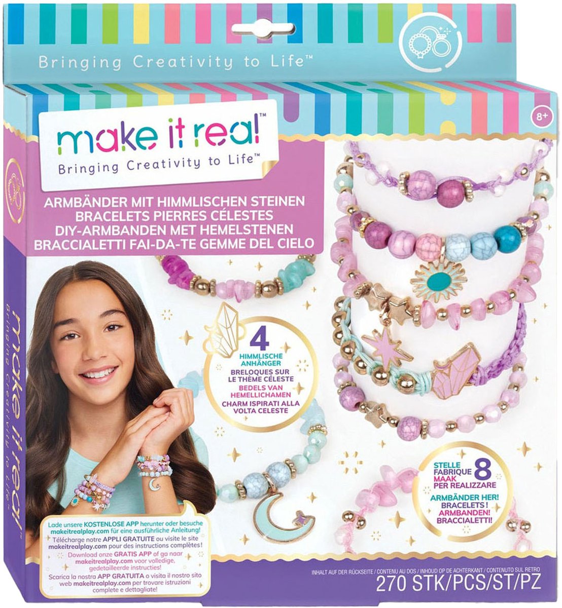 Make It Real - diy armbanden met hemelstenen - maak 8 unieke armbanden