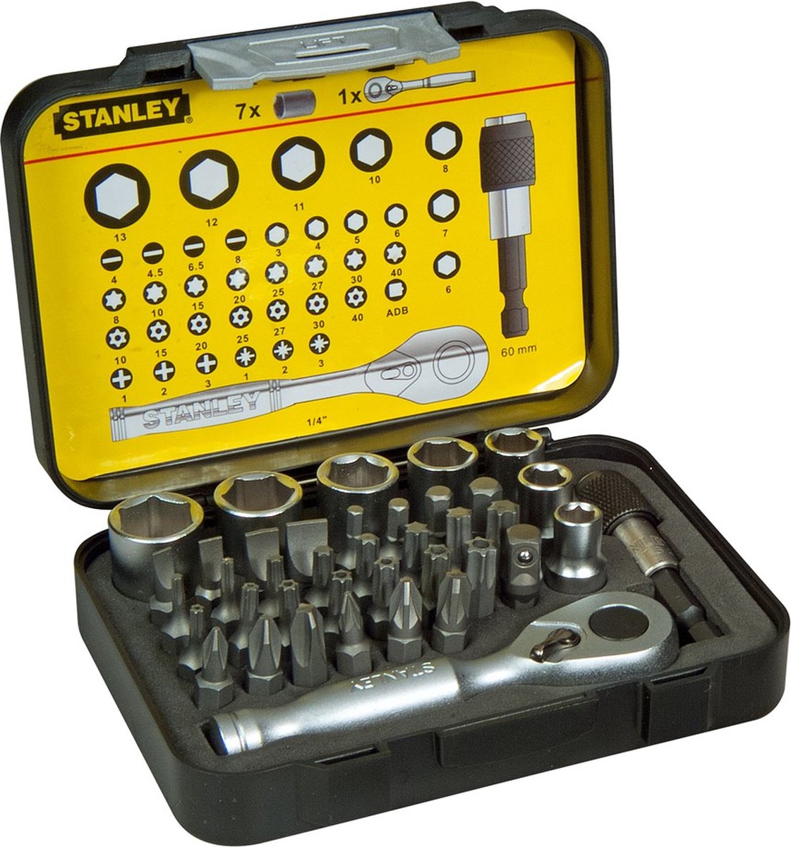 STANLEY bitset expert pro 1 4 - ratelsleutel (40 delig)