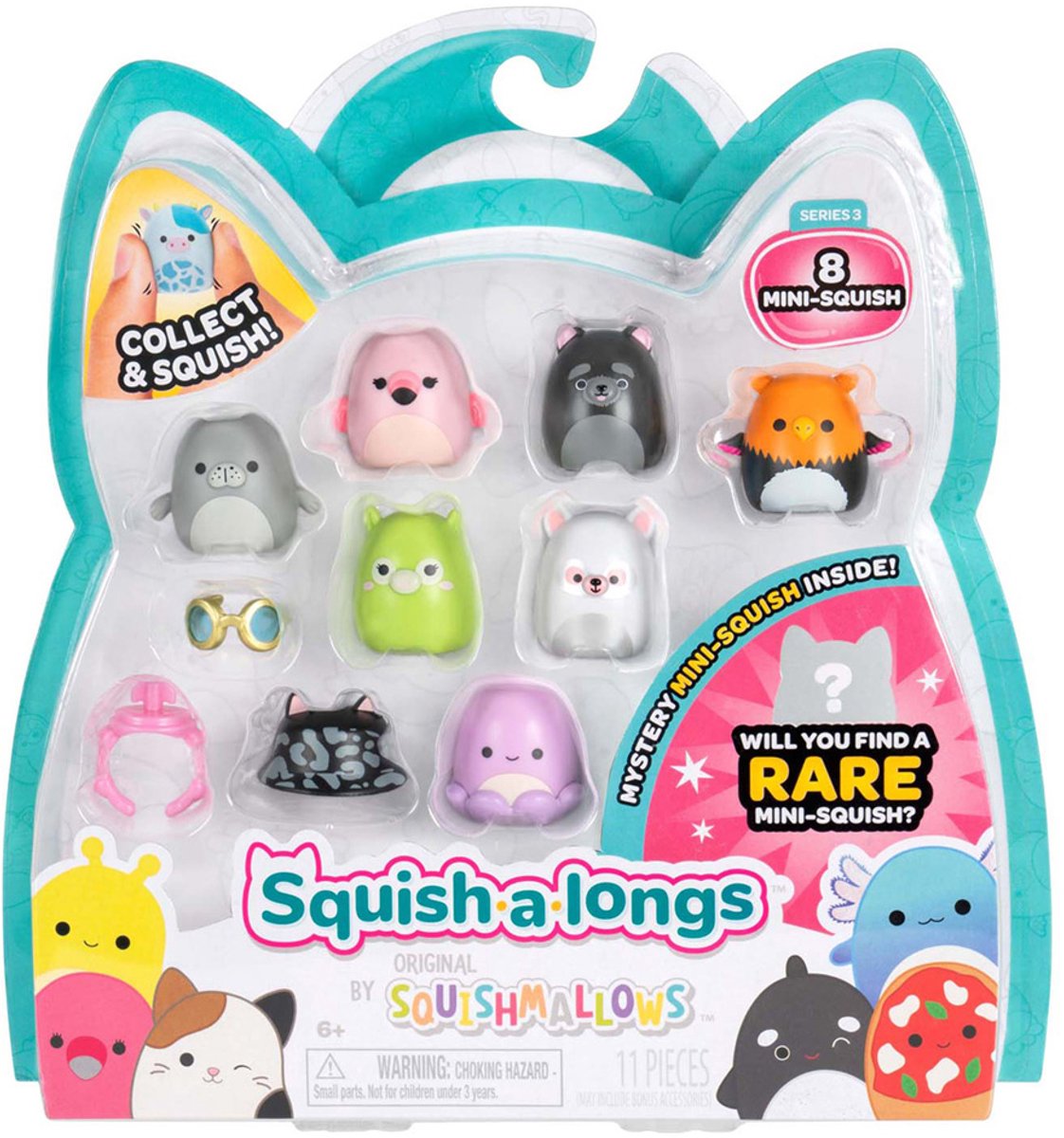 Jazwares Squishmallows - squish-a-longs speelfiguren style 3 - 8dlg.