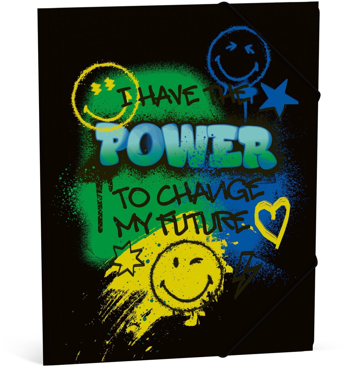 Smileyworld Smiley world elastomap - zwart