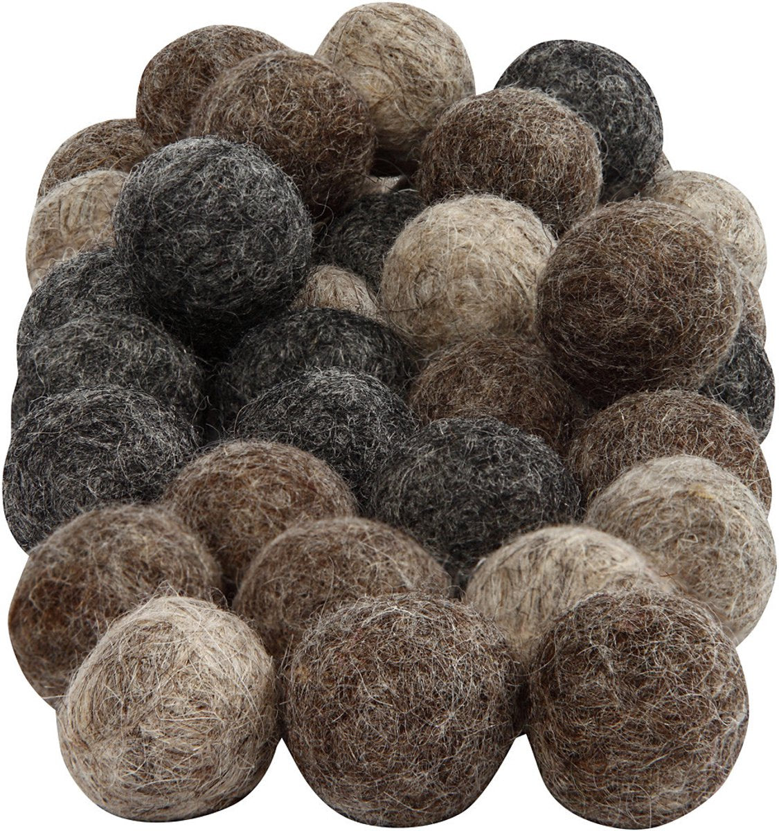 Creativ Company wol kralen 20 mm naturel 64 stuks