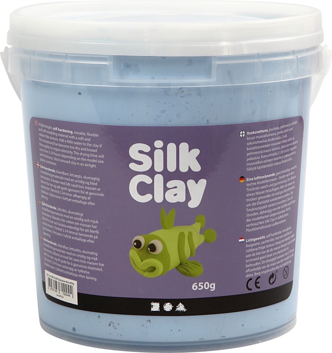 Silk Clay , neon blauw, 650 gr