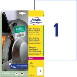 Avery Ultrabestendige buiten etiketten wit 10 stuks