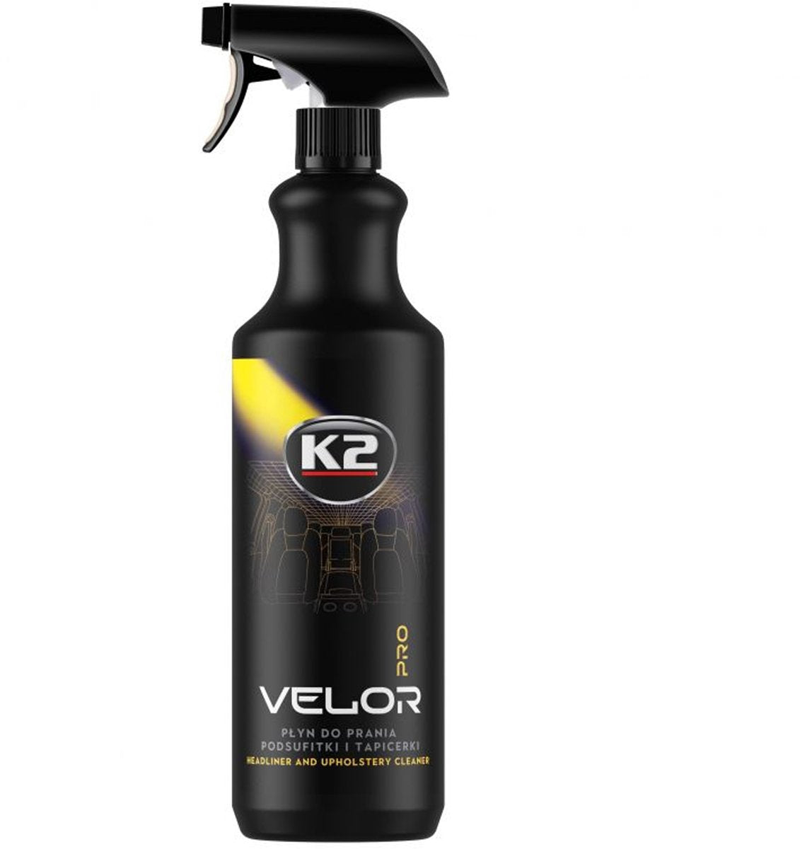 K2 Pro Detailing - velor pro reinigingsvloeistof - 1l - mandarijngeur - niet-uitspoelend