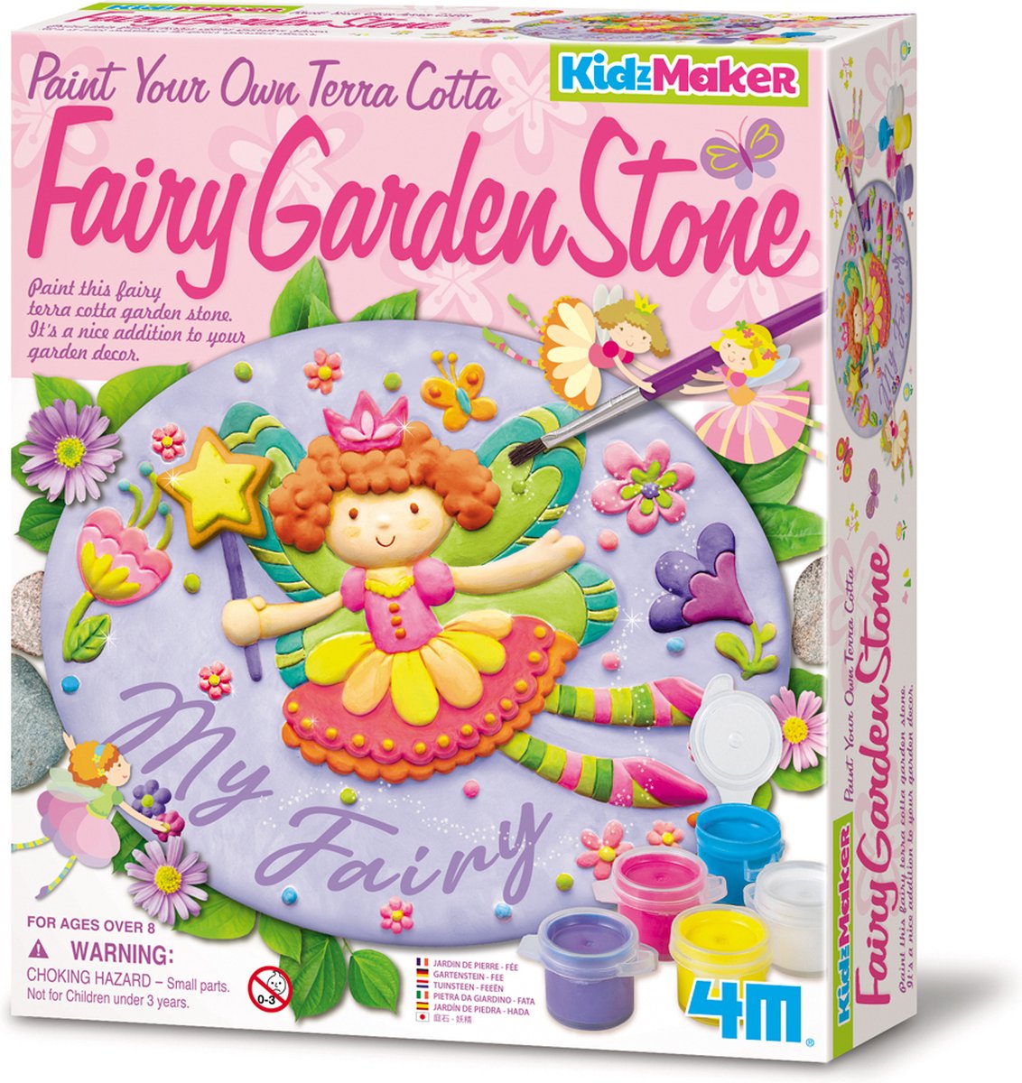 4M knutselen - beschilder jouw terracotta tuin steen - fee - hobbypakket - kidzmaker - 8+