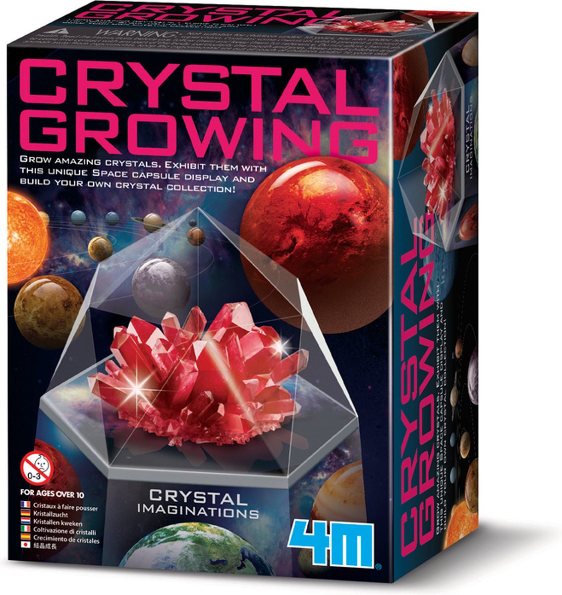 4M wetenschap en spel - groei kristallen - ruimte - crystal growing - rood - 10+