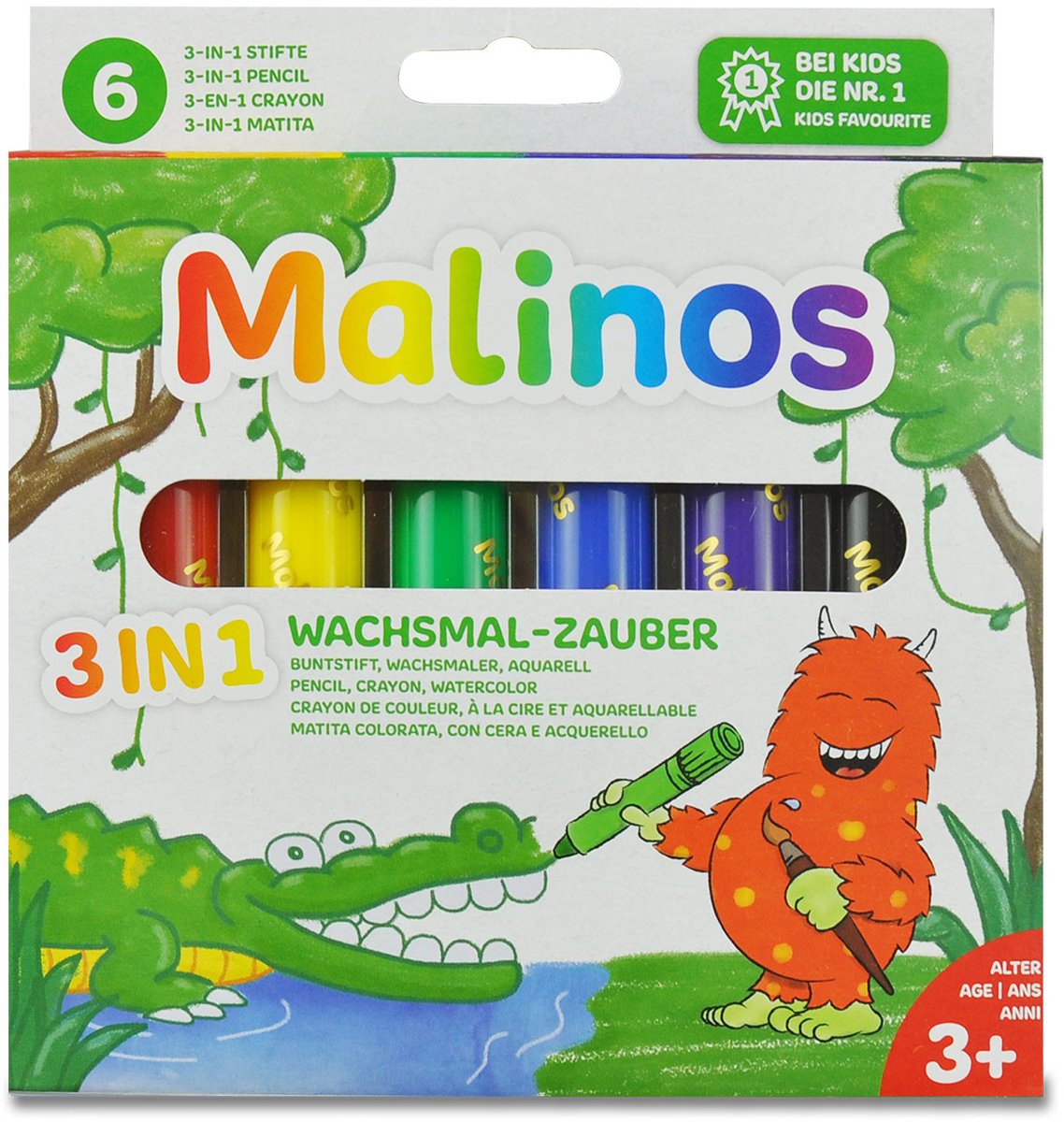 Malinos 301036, 6 stuk(s), zwart, blauw, groen, rood, violet, geel, meerkleurig, rond
