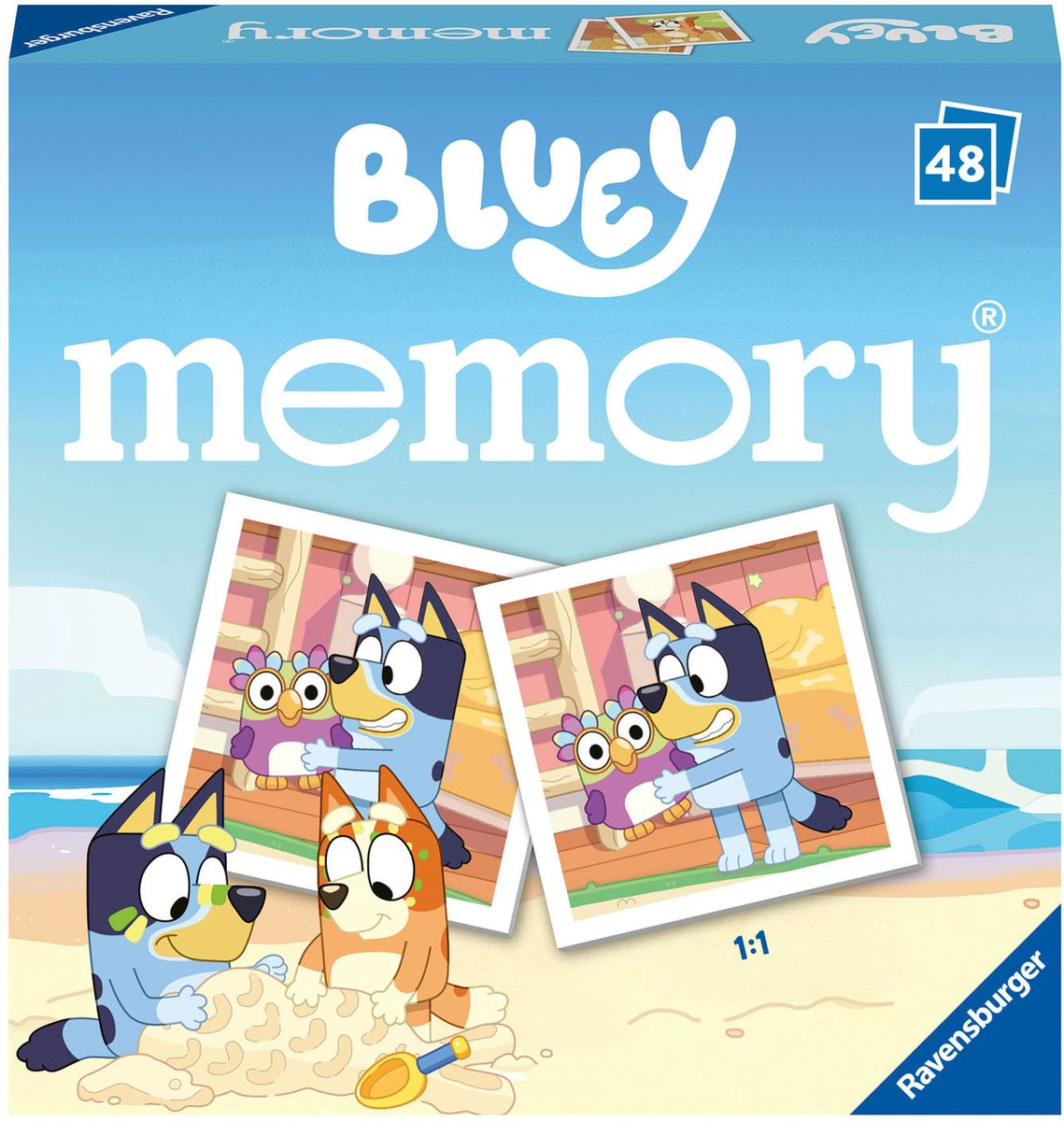 Ravensburger bluey serie - mini memory spel - 48 kaarten - voor 2 tot 6 spelers