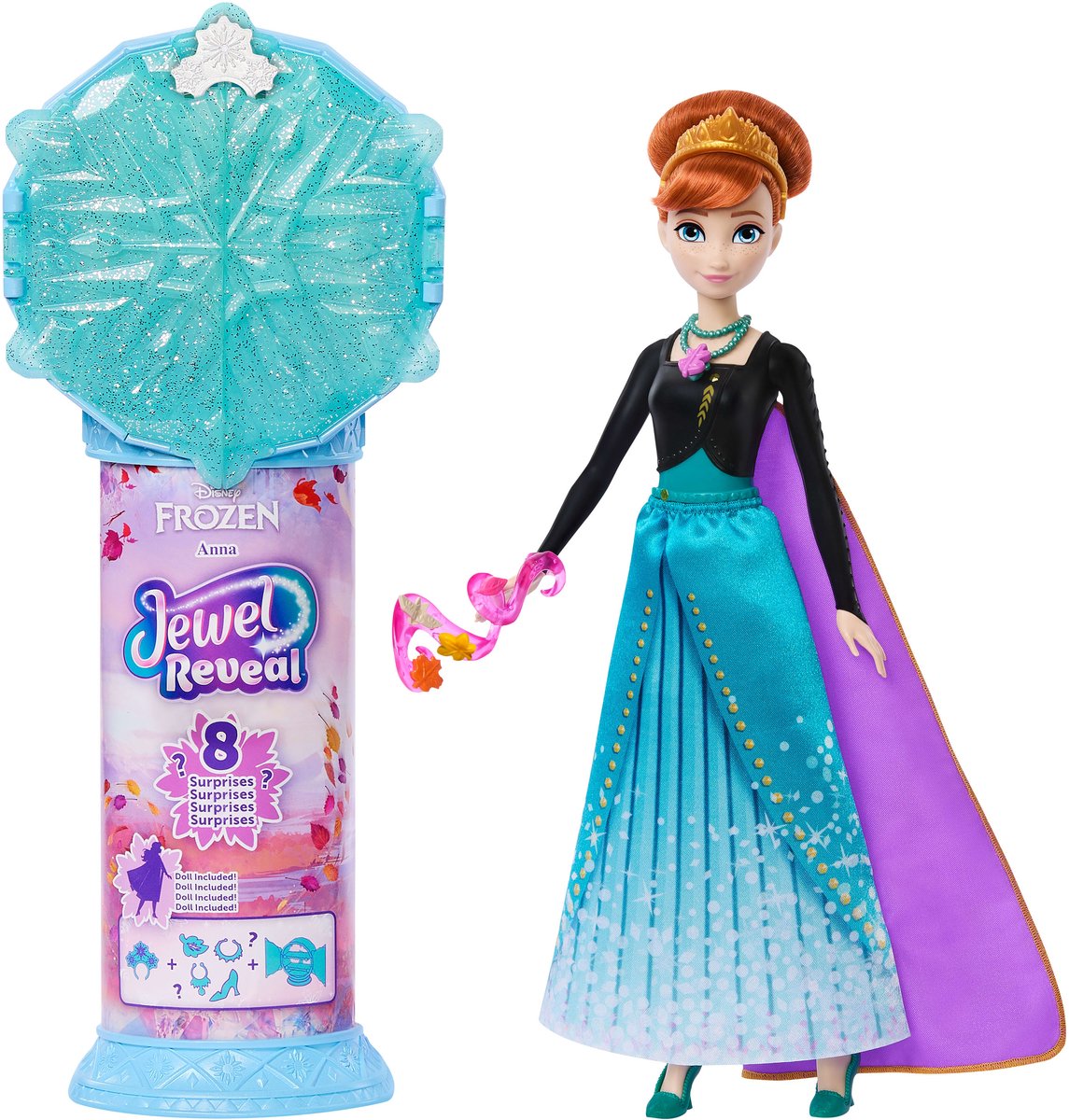 Mattel Disney frozen jewel reveal anna - modepop