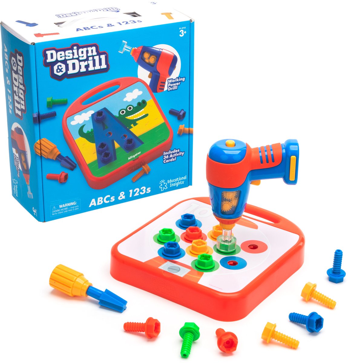 Learning Resources educatief speelgoed design drill abcs 123s multicolor. - 3+