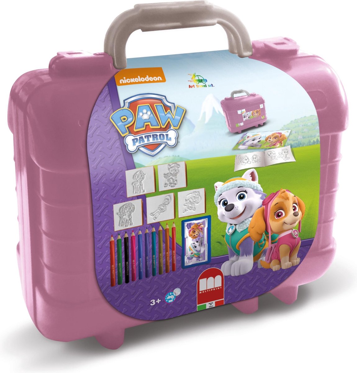 Multiprint Paw patrol skye reis stempel- en kleurkoffer