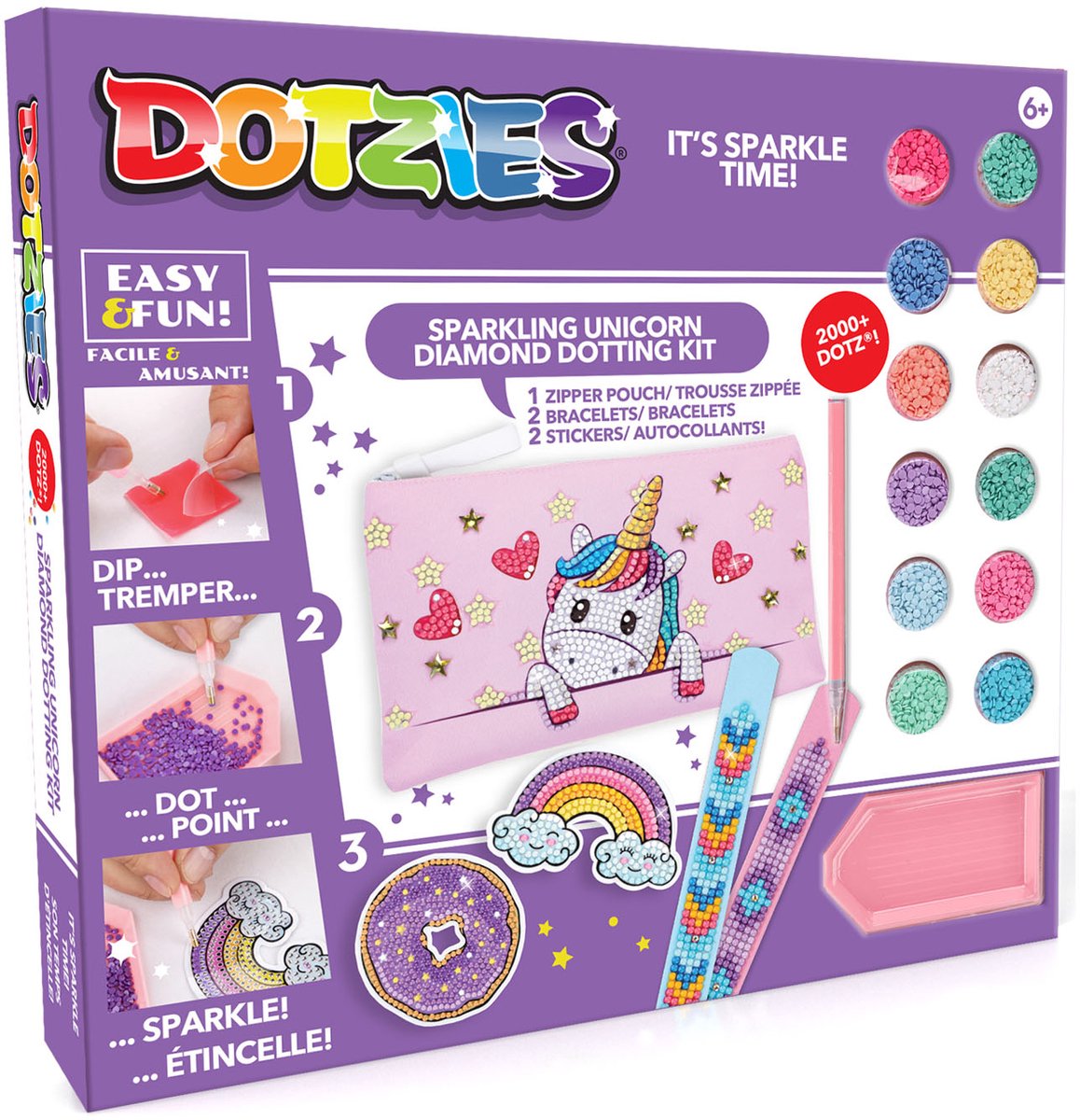 DIAMOND DOTZ® Diamond dotz knutselset - baby unicorn - diamant schilderen speelgoed.