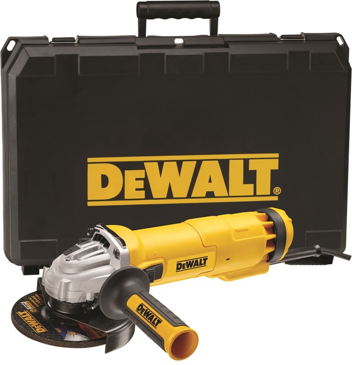 DeWalt haakse slijper met schuifschakelaar en herstartbeveiliging 1400 w dwe4237k-qs