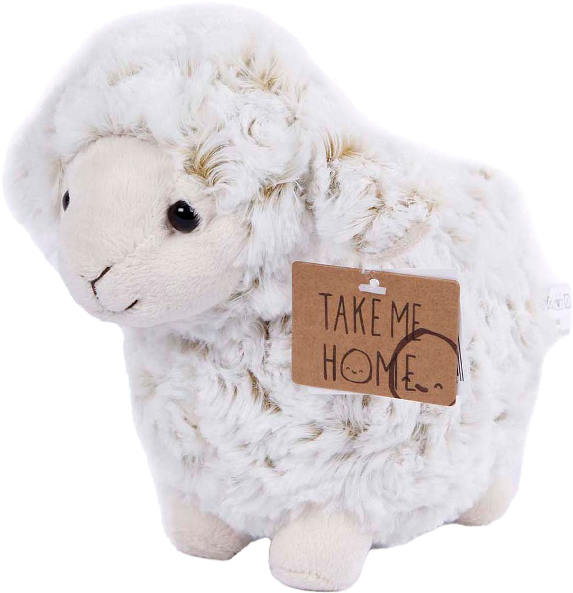 Take Me Home knuffel schaap junior 21 cm pluche wit