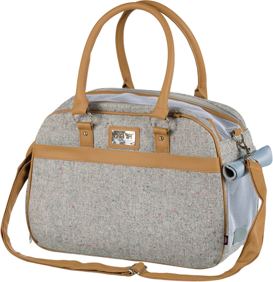 Trixie Hondentas helen - grijs, ventilatiegaas, 19x28x40 cm, maximaal 10 kg