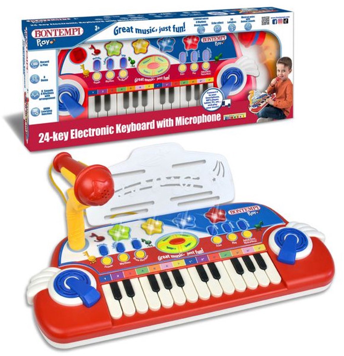 Bontempi Spa Bontempi - keyboard - speelgoed elektronisch piano 24 toetsen - speelgoed muziekinstrument