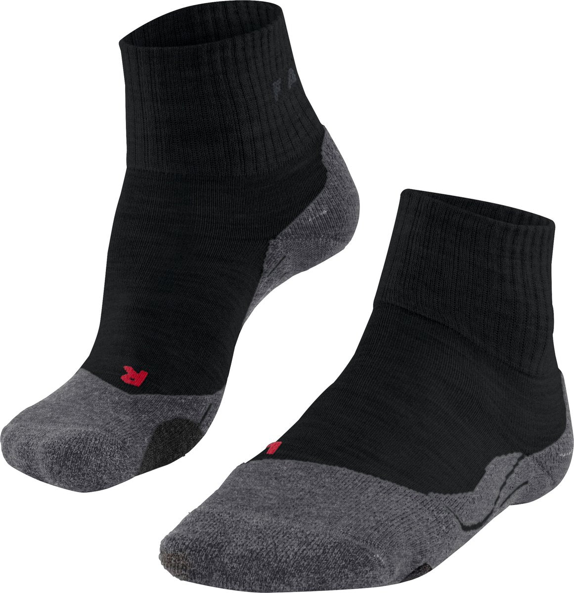 FALKE tk2 short anti-blaar dik wol functioneel materiaal wandelsokken dames zwart - maat 35-36