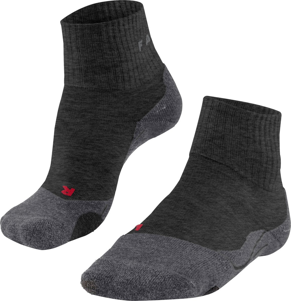 FALKE tk2 short anti-blaar dik wol functioneel materiaal wandelsokken dames grijs - maat 39-40