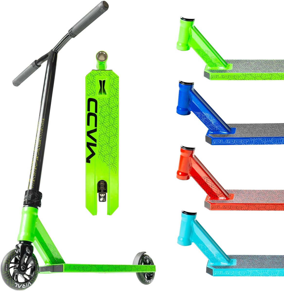 Madd Gear Stuntstep - viral purge jade green - stuurhoogte 83 cm - vanaf 8 jaar - 110mm wielen