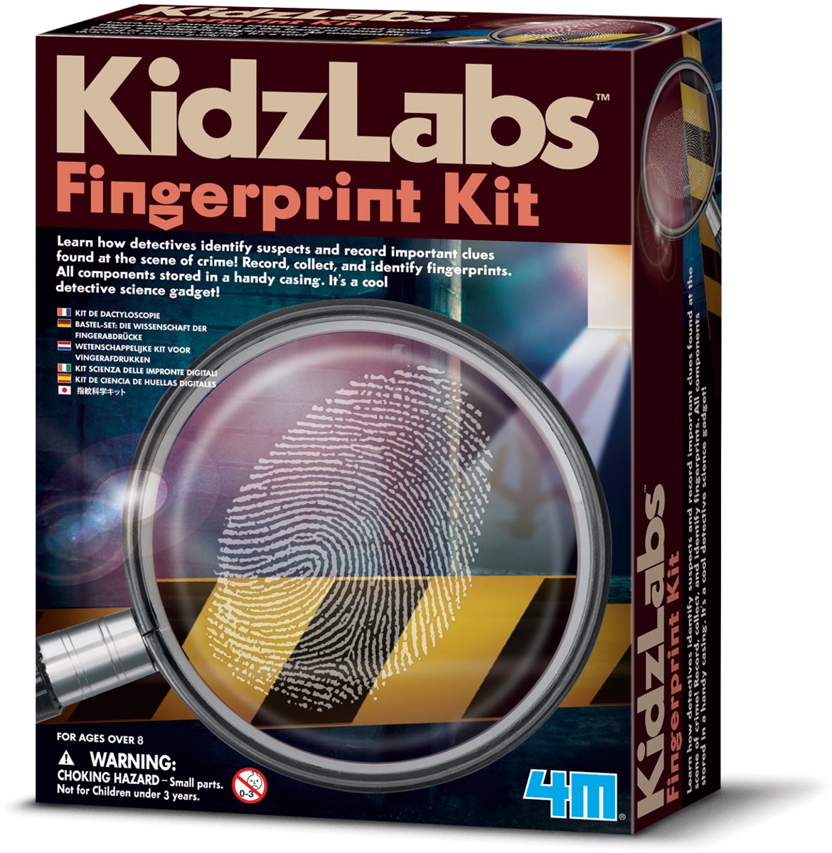 4M wetenschap en spel - vingerafdrukken set - detective - kidzlabs - spy science - 8+