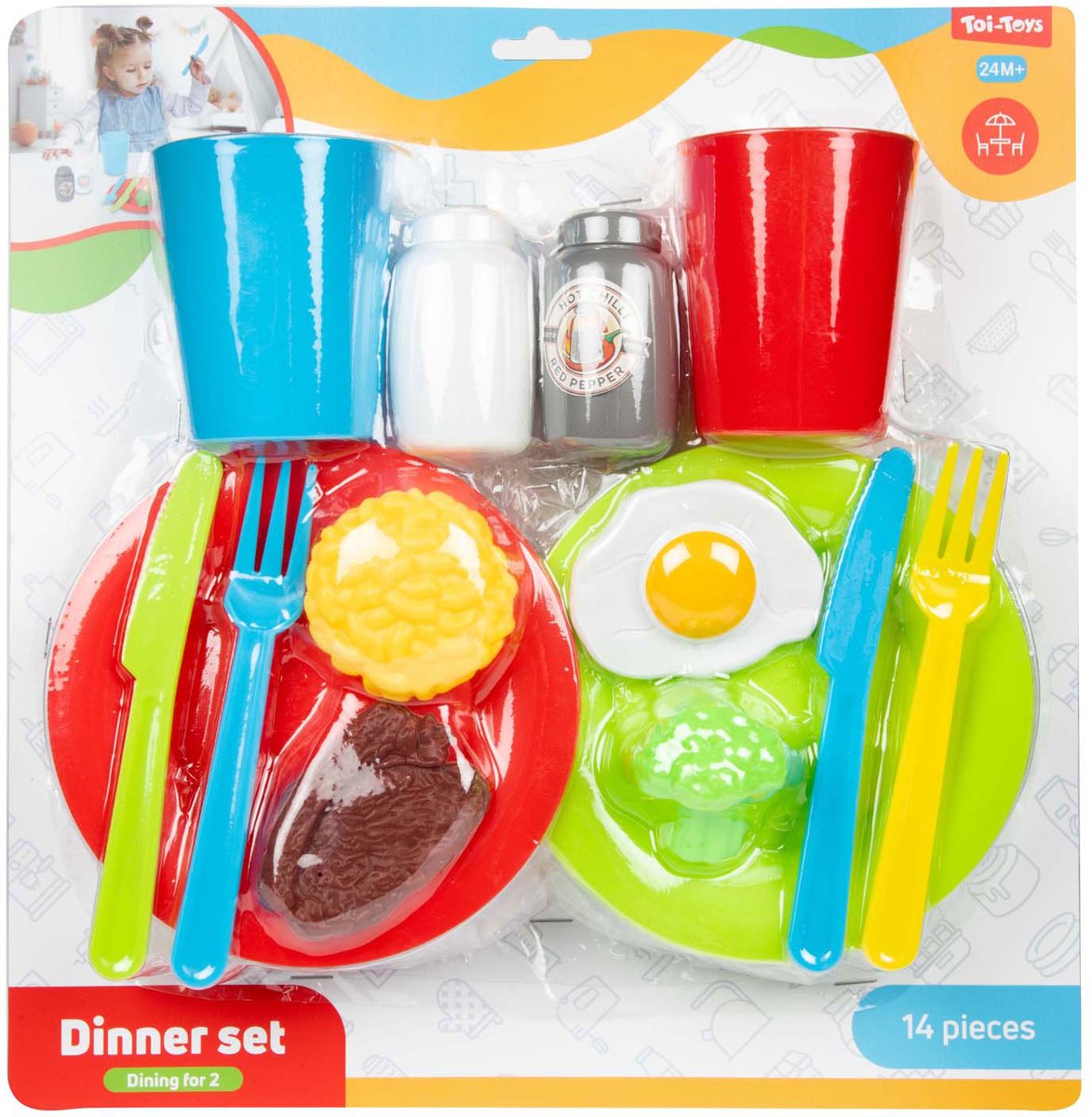 Toi-Toys Home food diner set, 14dlg.