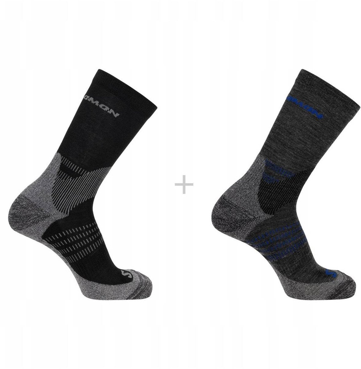 Salomon - x ultra access crew socks | 2-pack | sokken | maat s 36-38 - antraciet zwart